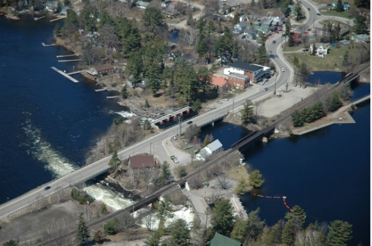 Construction begins on the Bala Falls Bridge on Monday